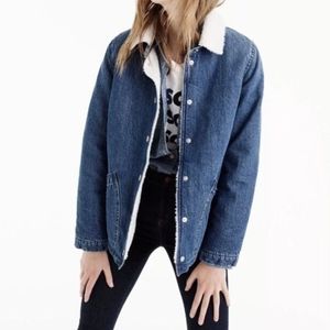 J CREW Denim Sherpa Swing jacket